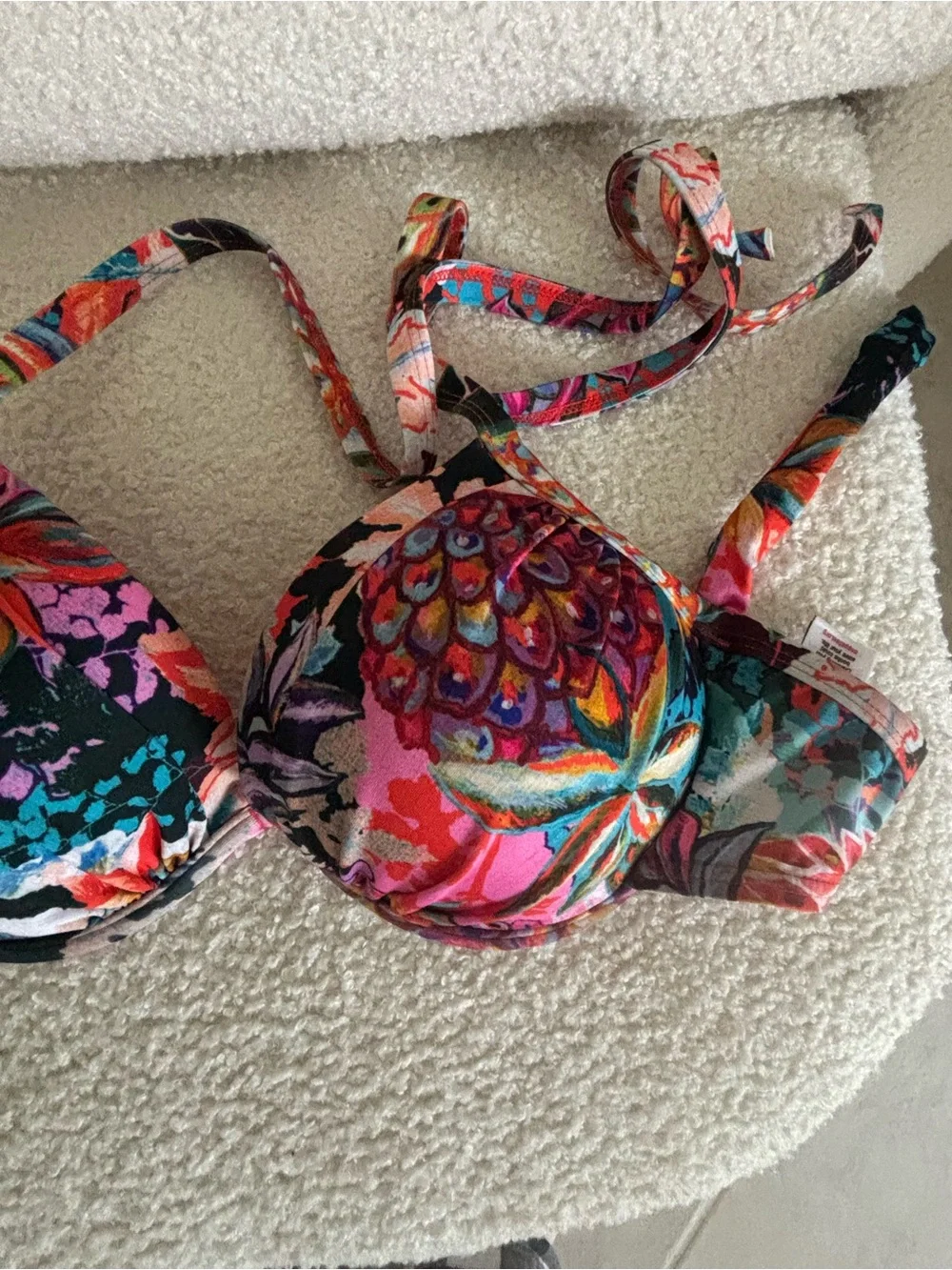 next Coral Multicolor Floral Bikini Top and Bottoms - Picture 2 of 8
